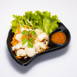 เนื้อปลาลวกจิ้ม T  Boiled Fish Ball with Spicy Dip  湖鱼丸