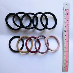 ยางมัดผม ดำน้ำตาล 10เส้น (สต้อก2)