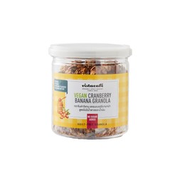 กราโนล่าวีแกน แครนเบอร์รี่บานาน่า สูตรไม่มีน้ำตาลและน้ำมัน