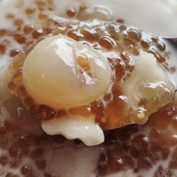 สาคูต้นเปียกลำไยสด