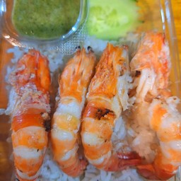 ข้าวกุ้งแกะ  กินคู่กับซีฟู๊ดแซ่บๆ