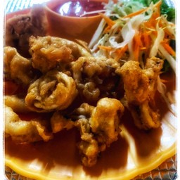 หมึกทอดกระเทียม