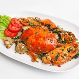 ปูไข่ผัดพริกขี้หนู (ปูไข่ 1ตัว)