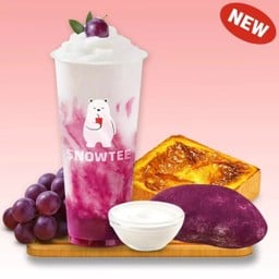 องุ่นโยโกะสมูทตี้+ขนมปังชีส+ขนมปังมันม่วง