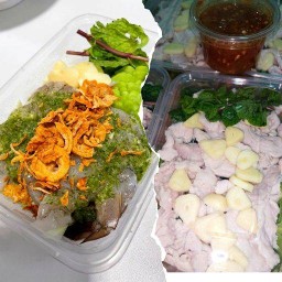 กุ้งแช่น้ำปลาน้ำจิ้มซีฟู้ดนมสด&หมูมะนาว-ประเวศ