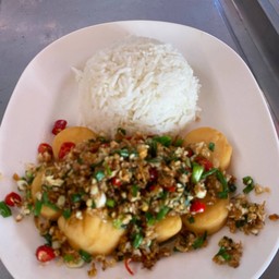 ข้าวเต้าหู้คั่วพริกเกลือ