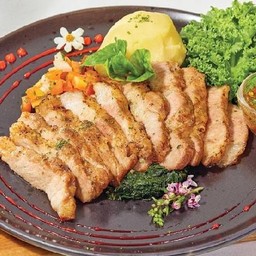 สเต็กสันคอหมูจิ้มแจ่ว