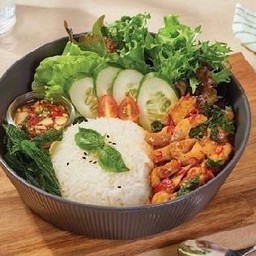 ข้าวกระเพราไก่ย่าง