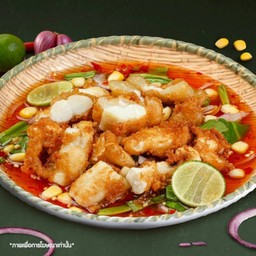 ยำไข่ปลาหมึกทอด