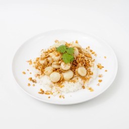 ข้าวหอยเชลล์ผัดกระเทียม