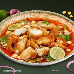 ยำไข่ปลาหมึกทอด