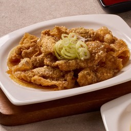 หนังไก่กรอบซอสพอนสึ