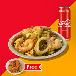 อิ่มคุ้ม  (สุกี้แห้งทะเล + โค้ก+ กากหมูเจียว 1 กระปุก)