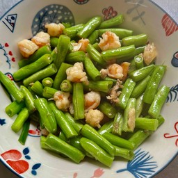 ถั่วแขกผัดกุ้งสับ