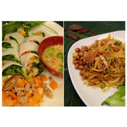 ก๋วยเตี๋ยวลุยสวน + ยำแหนมสดข้าวทอด