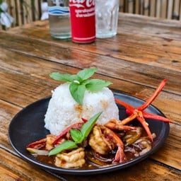 กุ้งผัดน้ำพริกเผา