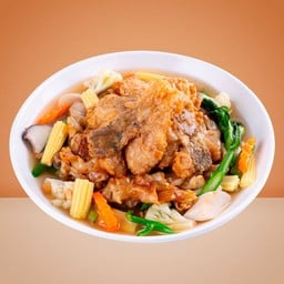 ก๋วยเตี๋ยวราดหน้าปลากะพง [เล็ก]