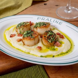 Us Scallop With French-Herb Butter With Mashed Potato Bacon