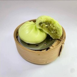 ซาลาเปา ใส้สังขยา ใบเตย