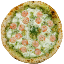 พิซซ่าหน้ากุ้งซอสเพสโต้