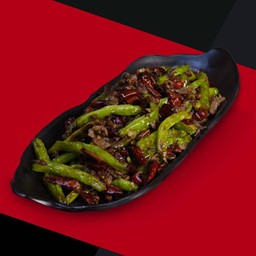 ถั่วแขกผัดหมูสับเสฉวน