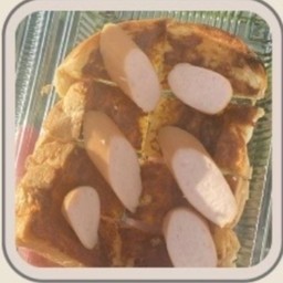 ปังปิ้งพริกเผา-ไส้กรอกไก่