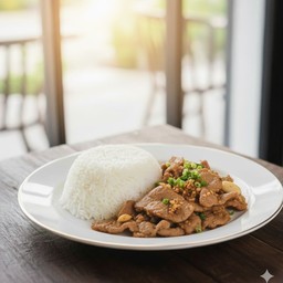 ข้าวหมูกระเทียม