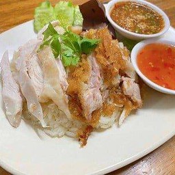 ข้าวมันไก่ต้ม+ไก่ทอด