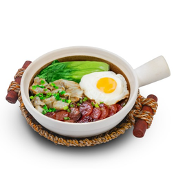 A5 ข้าวอบหม้อดินกุนเชียงไก่เห็ดนางฟ้า  Claypot Rice with Preserved Meat Mushroom and Chicken(OL)