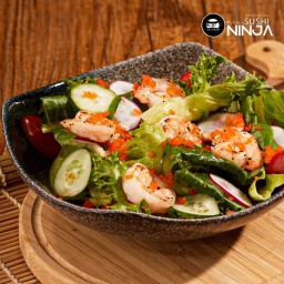 สลัดกุ้งย่างพริกไทยดำ