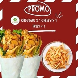 [เซตสุดฮิต] Wrap อกไก่ 1 + Wrap อกไก่ เพิ่มชีส + Wedge potato