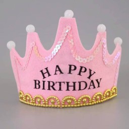 มงกุฏ HBD แบบมีไฟ สีชมพู