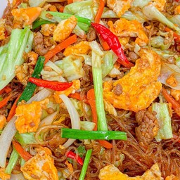 ผัดวุ้นเส้นใส่ไข่(ราดข้าว)