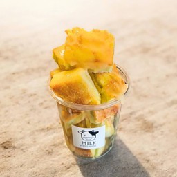 ปังปิ้งแก้ว เนยนม + น้ำตาล