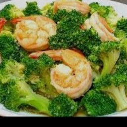 ผัดกุ้งสด บล๊อกเคอรี่