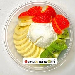 กรีกโยเกิร์ต  สตอ+กล้วย+กีวี่