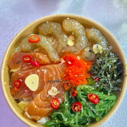 ข้าวแซลม่อนกุ้งดองเกาหลี
