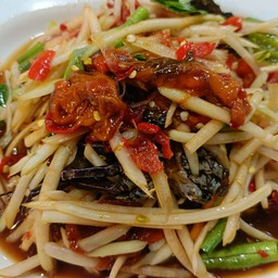 ตำปูปลาร้า + หอยดอง