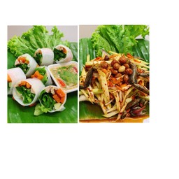 ก๋วยเตี๋ยวลุยสวน + ยำมะม่วงปูจืด