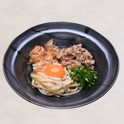 ABURI KAMATAMA NIKU (อูด้งร้อนแห้งคลุกซอส ไม่มีน้ำซุป)