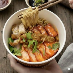 บะหมี่หมูแดงหมูกรอบ