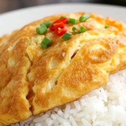 ข้าวราดไข่เจียว+โค้กกระป๋อง