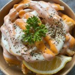 ไก่กรอบซอสมาโยสโนวออเนี่ยน