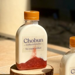 Korean strawberry fresh milk นมสดสตรอเบอรี่ ไม่น้ำตาล