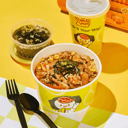 Kimchi DIY Set(เมนูกิมจิกระทะร้อน+ซุปวากาเมะ+ชาเขียวเย็น)