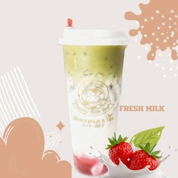 มัชฉะลาเต้ สตรอเบอรี่🍓🍵