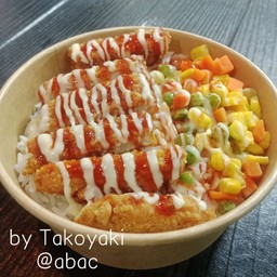 ข้าวไก่กรอบซอสเกาหลี