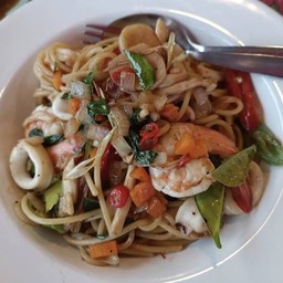 spaghetti spicy สปาเกตตี้ผัดขี้เมา