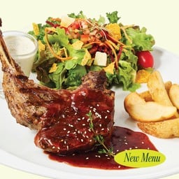 พอร์คชอป เฟรนซ์คัทซอสบาร์บีคิวโฮมเมด