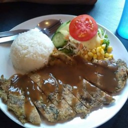 pork black pepper riceข้าวหน้าหมูพริกไทยดำ